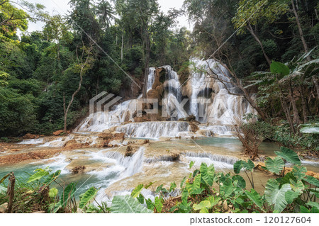 Kuang Si Waterfalls Turquoise Water Pools 120127604