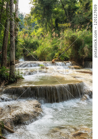 Kuang Si Waterfalls Turquoise Water Pools 120127609