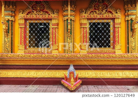 Golden Temple Wall in Wat Si Muang Golden Temple Wall in Wat Si Muang 120127649