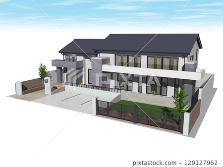 房屋、獨立屋、住宅、新建、樣品屋（3DCG 影像） 只有天空 120127962