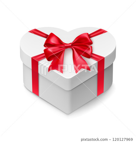Closed cardboard box mockup in love heart shape 120127969