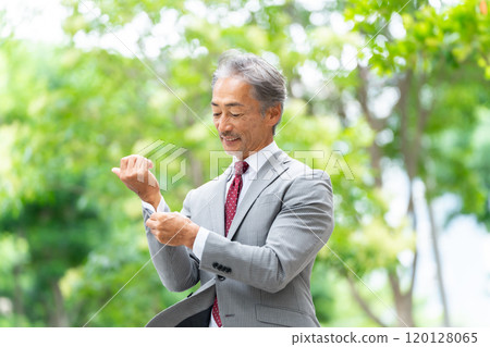 Business Senior Male Portrait Fresh Green 120128065