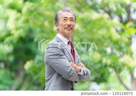 Business Senior Male Portrait Fresh Green 120128073