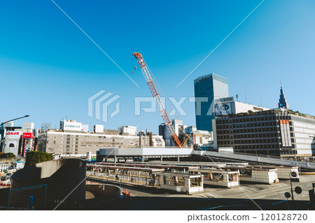 Tokyo cityscape Shinjuku Station West Exit Redevelopment Work 2024.11 a-3 Film-like Tokyo cityscape Shinjuku Station West Exit Redevelopment Work 2024.11 a-3 Film-like 120128720