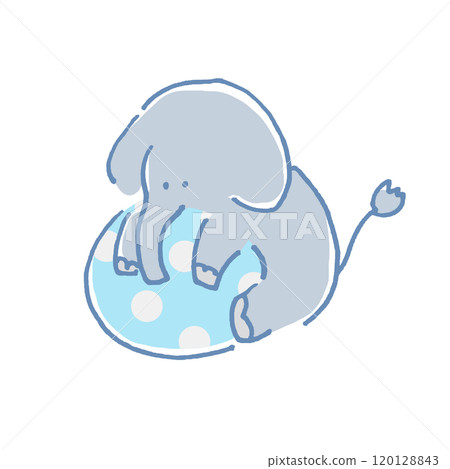 動物插畫大像玩球 動物插畫大像玩球 120128843