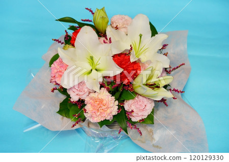 母親節禮物插花/背景藍色 母親節禮物插花/背景藍色 120129330