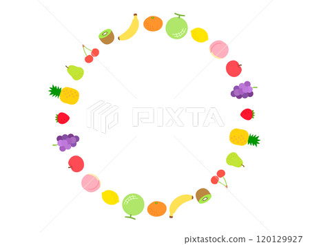 Fruits_flat design circular frame 120129927