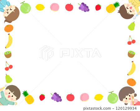 水果兒童方形框架2_flat 水果兒童方形框架2_flat 120129934
