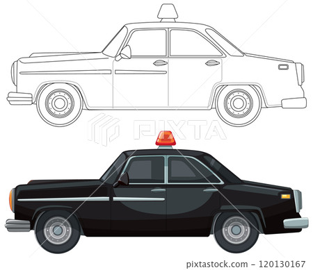 Classic Police Car Illustration 120130167