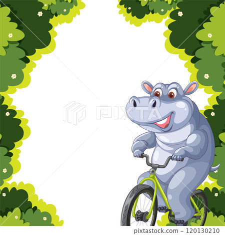 Happy Hippo Riding a Bicycle 120130210