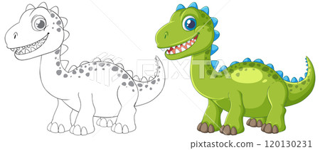Cute Dinosaur Illustration for Kids 120130231