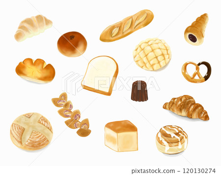 A set of various breads with a realistic taste 120130274