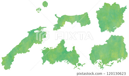 Chugoku region prefecture illustration set 120130623