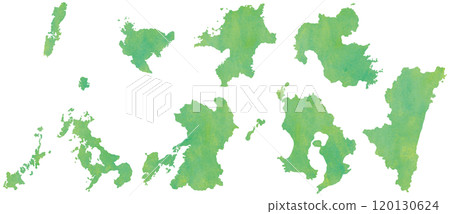 Kyushu region prefecture illustration set Kyushu region prefecture illustration set 120130624