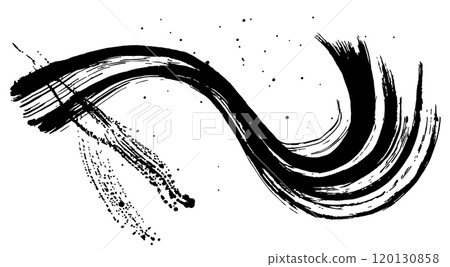 Nami splash handwriting brush illustration Nami splash handwriting brush illustration 120130858