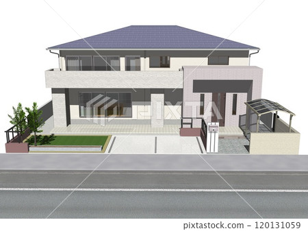 House, House, Detached house, Residence, Newly built, Model house (3DCG image) Only roads 120131059
