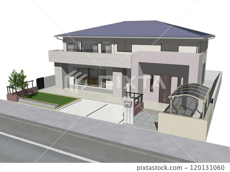 House, House, Detached house, Residence, Newly built, Model house (3DCG image) Only roads 120131060