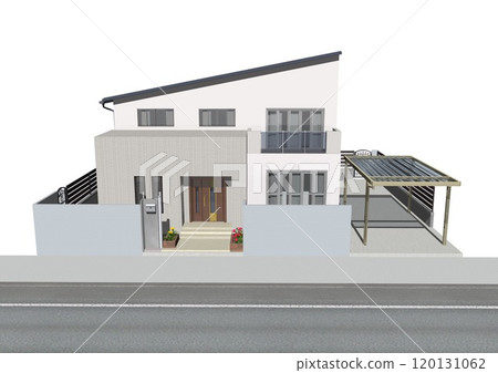 House, House, Detached house, Residence, Newly built, Model house (3DCG image) Only roads 120131062