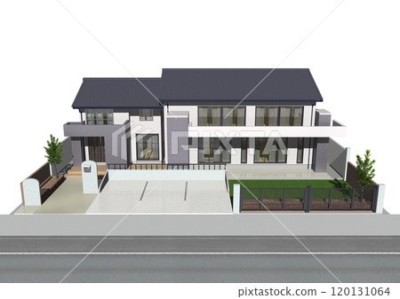 House, House, Detached house, Residence, Newly built, Model house (3DCG image) Only roads 120131064