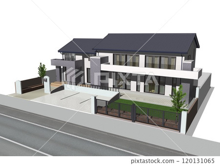 House, House, Detached house, Residence, Newly built, Model house (3DCG image) Only roads 120131065