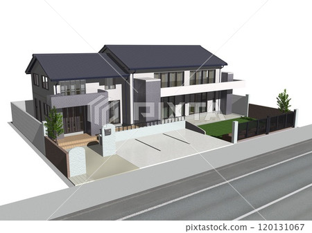 House, House, Detached house, Residence, Newly built, Model house (3DCG image) Only roads House, House, Detached house, Residence, Newly built, Model house (3DCG image) Only roads 120131067