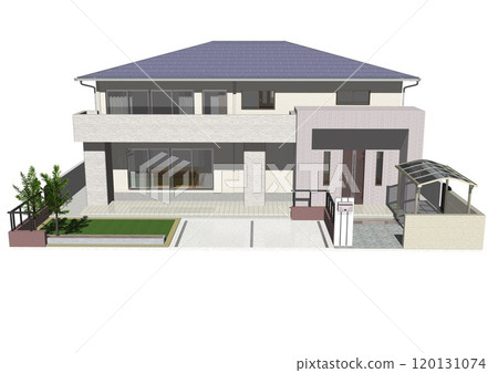 House, house, detached house, residence, new construction, model house (3DCG image) white background House, house, detached house, residence, new construction, model house (3DCG image) white background 120131074