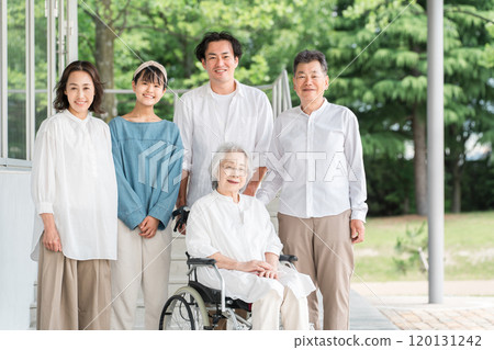 家庭、家庭和三代家庭參觀療養院、護理機構和醫院 120131242