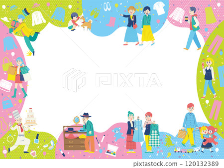 人們購物平面設計A3景觀 120132389