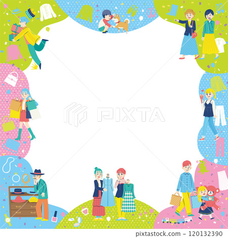 People shopping flat design square 120132390