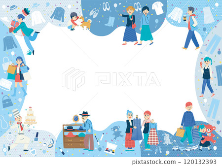 Shopping people Flat design A3 Landscape Winter 120132393