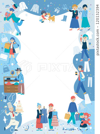 Shopping people Flat design A3 Vertical Winter 120132394