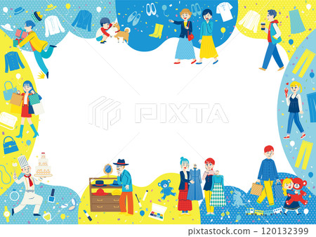 Shopping people Flat design A3 Landscape Summer 120132399