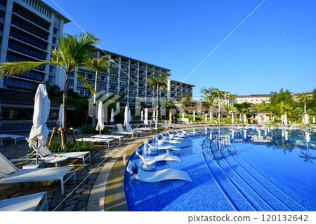 View of the pool from the hotel balcony 120132642