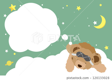 相框,插圖 2 泰迪熊睡在夜空和雲彩上 相框,插圖 2 泰迪熊睡在夜空和雲彩上 120133028