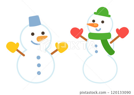 兩個雪人的插圖 120133090