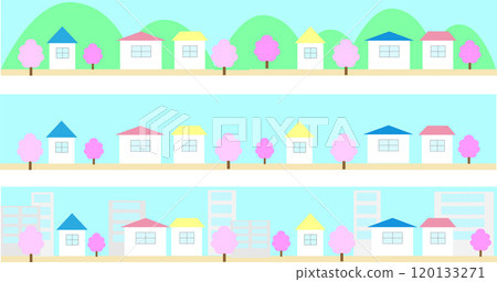 城市景觀插畫集_春天 120133271