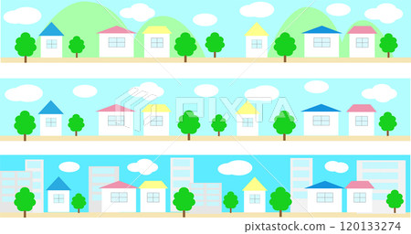 城市景觀插畫集_藍天 城市景觀插畫集_藍天 120133274