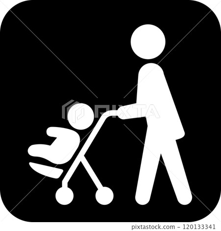 推嬰兒車的人的圖標 推嬰兒車的人的圖標 120133341