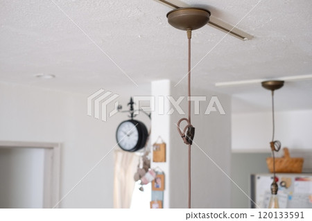 A duct rail installed above the dining table 120133591