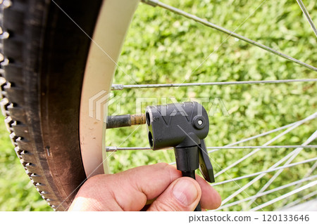 Dual valve adapter for bicycle tire inflation with air pump. Dual valve adapter for bicycle tire inflation with air pump. 120133646