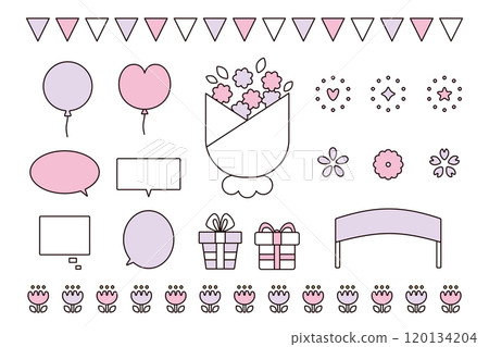 簡單可愛的插畫素材集 120134204