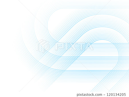 Blue circular lines abstract geometric tech background 120134205