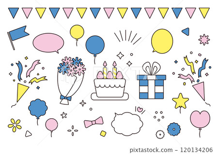 Celebration illustration material set Celebration illustration material set 120134206