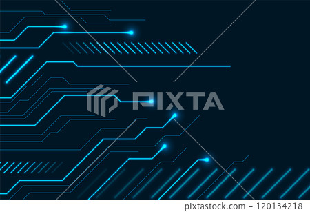 Abstract blue neon technology background with circuit board lines Abstract blue neon technology background with circuit board lines 120134218