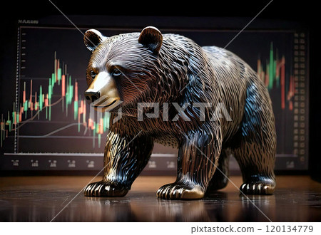 Investment bear image Stock investment AI generated image 120134779