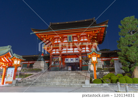 Fushimi Inari Taisha Shrine Tower Gate at night 120134831