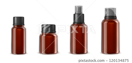 Amber bottle mockups set Amber bottle mockups set 120134875