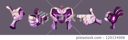 Ai robot hand with finger gesture icon vector 120134906