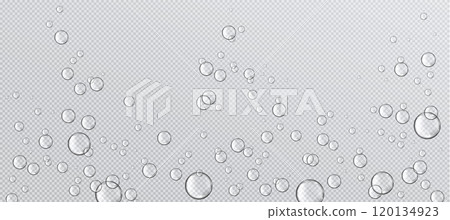 Fizzy water bubble float on transparent background 120134923