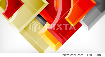 Arrow with round elements. Color geometric shapes background. Vector Illustration For Wallpaper, Banner, Background, Card, Book Illustration, landing page 120135089
